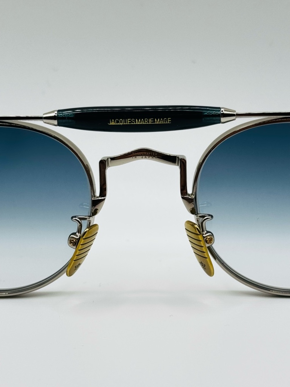 JMM DASAN Round Metal Sunglasses with Blue Gradient Lenses 48 MM - Picture 6 of 11